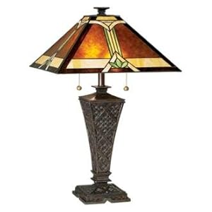Wicker Table Lamps on Com  Mission Faux Wicker Tiffany Style Table Lamp  Home Improvement