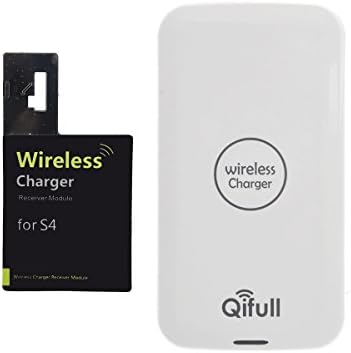 Qifull QT10 Qi Standard Wireless Charger Pad & 0.5mm Ultra-thin Wireless Charging Receiver Set for Samsung Galaxy S4 i9500 (Galaxy S4 / White)