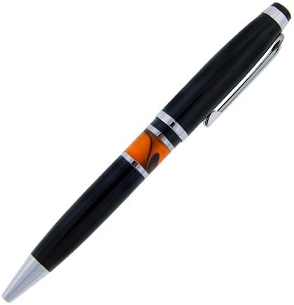 2 - 6 Days Delivery Marbled Amber Ball Point PEN with Gift Box- Black with a Marbled Amber Center