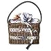 NOVICA Rattan and cotton handbag, 'Indonesian Bouquet'