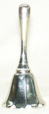 Two Brass Hand Bells-Silver-3"H-16722N