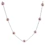 14k White Gold Pink Freshwater Cultured Pearl "Tin-Cup" Necklace, 18"