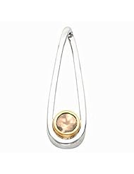 18K Two-Tone Gold Golden Topaz Pendant -- LIFETIME WARRANTY