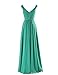Yougao® Women's V Neck A-line Chiffon Long Floor Length Evening Dress Gown