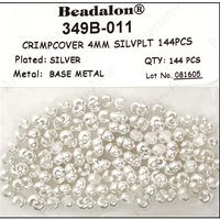 Beadalon Crimp Covers 4mm 144pc Silver