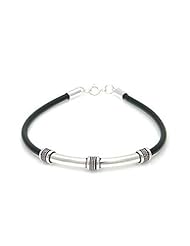Rubber Bracelet In 92.5 Sterling Silver