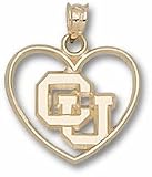 Colorado Buffaloes CU Heart Pendant - 10KT Gold Jewelry