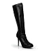 Sexy Knee High Stiletto Dress Boots Black