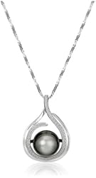 Tahitian Cultured Pearl Sterling Silver Pendant Necklace