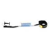 DAKINE BODYBOARD LEASH KAINUI COILED BICEP BLUE CLEAR 4 x 1/4