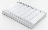 Set of 7 white 100% cotton handkerchiefs
