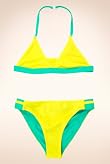 Halterneck Contrast Panel Reversible Bikini [T74-8405W-S]
