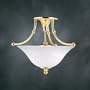 Thomas Lighting M2824-1 Two Light Semi-Flush Mount, Polished Brass Finish with White Etched, Swirled Glass