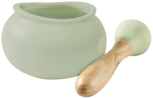 Curvo Stoneware Sage Mortar & Pestle 15cm x 9cm