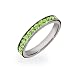 Eve's Addiction Peridot CZ Sterling Silver Stackable Eternity Band