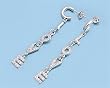 Sterling Silver CZ Earrings - Love Letters, Size: 61mm
