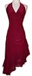 Ruched Ruffle Holiday Party Cocktail Halter Dress