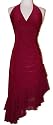 Ruched Ruffle Holiday Party Cocktail Halter Dress