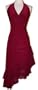 Ruched Ruffle Holiday Party Cocktail Halter Dress