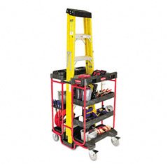Rubbermaid-Ladder Cart with Open Ends 500 lb Capacity BlackRed 27w x 31 12l x 42h Category Utility Carts