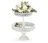 Beautiful 2 Tier Canape Tray/Stand With Decorative Rose Accents Great Wedding,Anniversary, Party Serveware