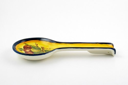 Hand Painted Italian Ceramic Spoon Rest Campagna - Handmade in Montelupo, Tuscany