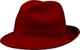 Barmah Crushable Wool Felt Trilby Fedora Hat, Red