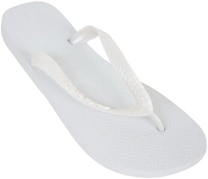 Wholesale Ladies 36 Pairs Solid White Flip Flops