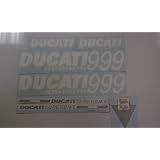 DUCATI 999 SUPERBIKE TANK-FAIRING DECAL WHITE SET TESTASTRETTA 