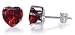 Sterling Silver Garnet Cubic Zirconia 8 MM Heart Stud Earrings