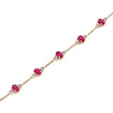 14K Yellow Gold Ruby and Diamond Bracelet