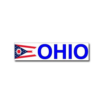 Ohio With State Flag - Window Bumper Laptop Sticker