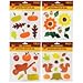 FALL/HARVEST GEL STICKERS/CLINGS (4 PACKS) 52 TOTAL STICKERS/CLINGS
