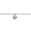 Tressa Sterling Silver Colorless Cubic Zirconia Butterfly Rolo Chain Anklet
