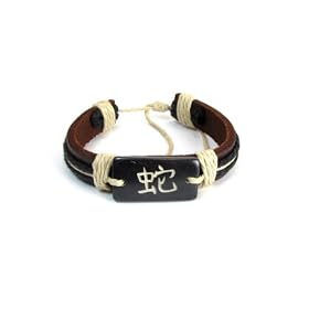 Year of the Snake Chinese Zodiac Tribal Leather Bracelet