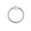 STAINLESS STEEL HOOPS WITH BALL LIGHT BLUE WITH GLITTER Gauge: 16, Ball Size: 3mm, Length: 6mm Sold as a Pair