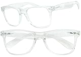 Clear White Wayfarer Style RX Prescription Reading Glasses Clean Simple +1.00 thur +3.50 Reades (Crystal Clear, +1.75)