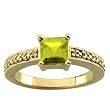 14K Yellow Gold Peridot and Diamond Ring