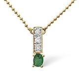 9 ct Emerald & Diamond Pendant.