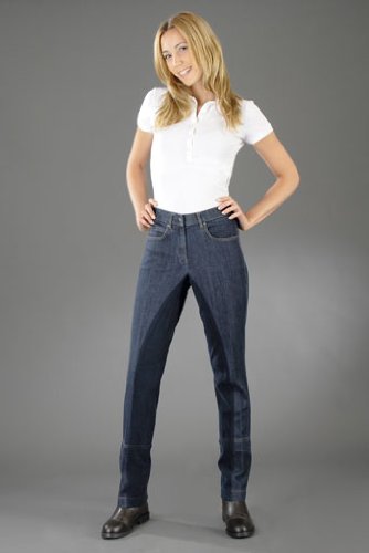 Covalliero 326716 Damen Jodphur Reithose Denim Clarino 3/4-Besatz Gr. 36