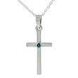 Sterling Silver Turquoise Color Accent Cross Necklace