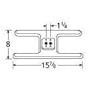 Stainless Steel H Twin, Centered, 1.25 Inch Offset Burner Head 10502