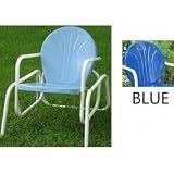 Retro Metal Single Glider - Blue (Blue) (34"H x 30"W x 28"D)