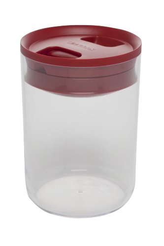 Click Clack Pantry Canister, 1-Quart, Red Lid