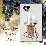 Jack Russell Terrier Dog Wine Bottle Stopper - Roughcoat - Black