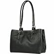 Fontanelli Black Stitched Soft Leather Satchel Bag
