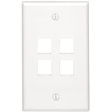 4 Port Wall Plate White