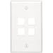 4 Port Wall Plate White
