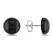 Sterling Silver Round Cabochon Onyx Stud Earrings