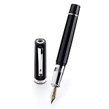 Omas Arte Italiana Black w/ Silver Trim Paragon Broad Point Fountain Pen - O02A0043-B